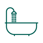 3 slaapkamers (waarvan één in het appartement), 1 badkamer met toilet in het appartement en 1 apart toilet op de woonlaag.